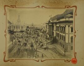 Vista da via principal na Exposição Nacional de 1908, com destaque para o Pavilhão dos Estados.